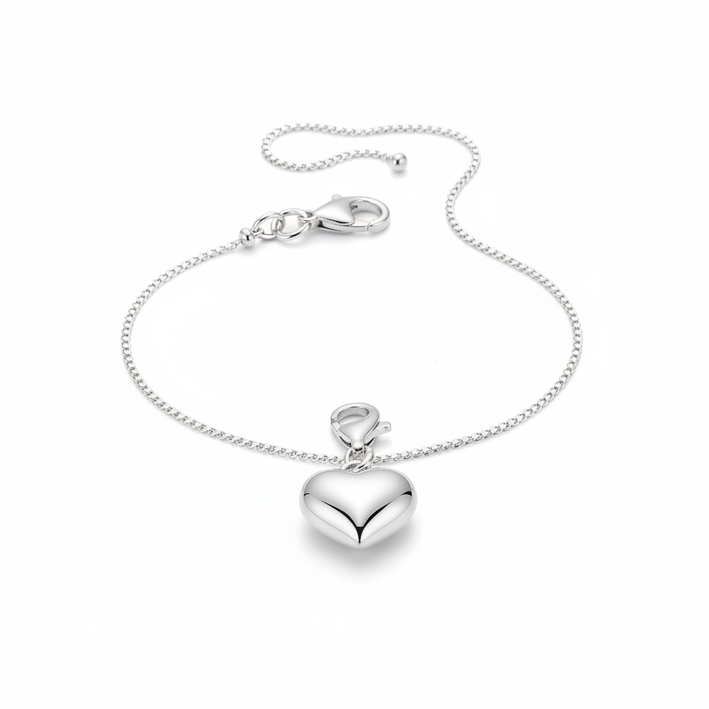 Hjerte-charm på armbånd
