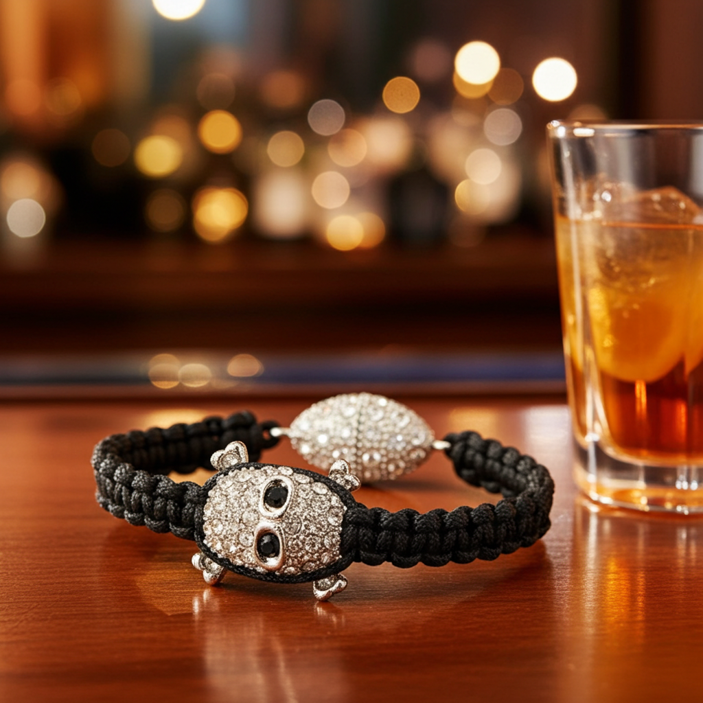Armbånd hodeskalle i strass