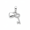 Produktbilde av hjerte og nøkkel-charms